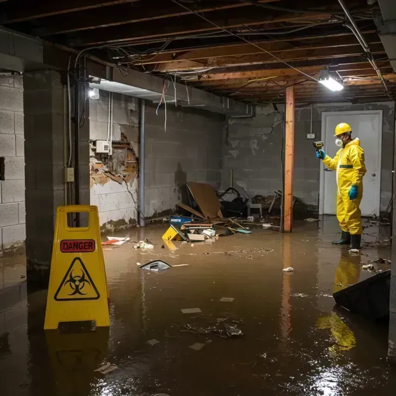 Flooded Basement Electrical Hazard in Moniteau County, MO Property